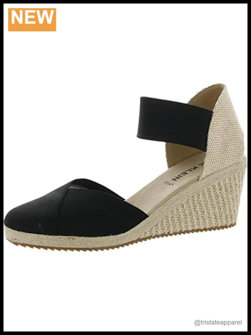 Anne Klein Zoey Slip On Wedge Sandal Elastic Slingback Closed Toe Casual Shoe